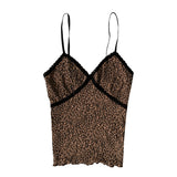 Leopard lace sleeveless