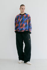 ファンスクリブリングオールオーバークルーネック / BSR2223FWPO078 FUN SCIBBLING ALL OVER CREWNECK NEON SIGN