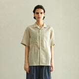 ウエスタンリネンハーフスリーブシャツ/WESTERN LINEN HALF SLEEVE SHIRT (BEIGE)