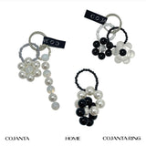 [SET] black flower ring 05 (6694785220726)