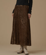 VELVET PLEATS SKIRT