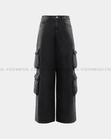 OWN Pantheon Solid Cargo Pocket Denim Pants (2 colors)