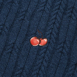 SMALL CHERRY CABLE CROP KNIT [INDIGO BLUE]