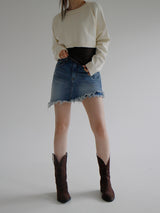 アンバランスデニムスカートプリーツ / no.802 Unbalance Denim Skirt Pants