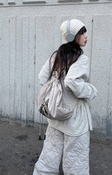 オーバーフィットストライプハーフネックニットウェア / Unisex Overfit Striped Half-necked Knitwear
