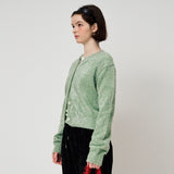 METAL KNIT CARDIGAN, GREEN
