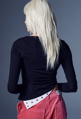 オフバランスジャージートップ / OFF- BALANCE JERSEY TOP (BLACK)