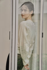 リブ Vニットトップス/RIBBED V-KNIT TOP_IVORY