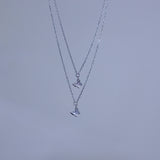 Double mini butterfly layered necklace