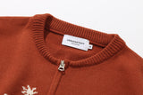 Spread Star Knit Zip-up (Brick)