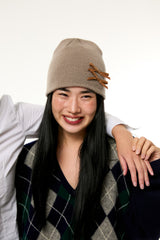 MINI RIBBON BEANIE / BEIGE