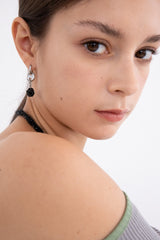 ドロップニットボールペンダントリングピアス/[2way] Drop knitball pendant ring earring