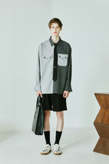 HALF & HALF SOLID POCKET SHIRT (6538810720374)