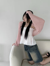 夏 ベーシック ストリング リボン クロップド ボレロ カーディガン/[6 colors] Honey Summer Basic String Ribbon Cropped Bolero Cardigan