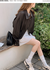 Classic Autumn Crop Leather Jacket (2color)