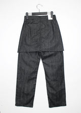 スカートレイヤードデニムパンツ / no.7713 Skirt Layered Denim Pants