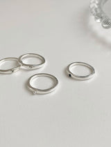 [4 set] point cubic layered ring set
