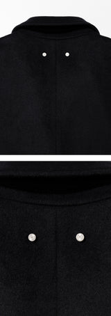 Merino Wool Overfit Double Long Coat (Classic Black)