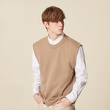 ROUND NECK KNIT VEST_MOCHA (6610804965494)