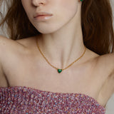 プチハートネックレス/Petite Heart Necklace_Green