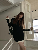 Slim line ribbed mini dress
