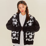 AQO BEAR PATTERN CARDIGAN (6678327525494)
