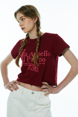 パニーノクロップTシャツ/PANINO CROP TEE [BURGUNDY]