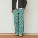 チェッカーボードバンディングパンツ/CHECKERBOARD BANDING PANTS_GREEN CREAM