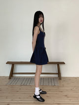 レノアハートネックミニスリーブレスワンピース/ Lenoa Heart Neck Mini Sleeveless One Piece