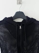 Lib hood crop zip up Knit 