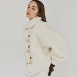 エコファーダッフルジャケット / ECO FUR DUFFLE JACKET (IVORY)