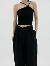 アンバランスストリングレイヤードスリーブレス / Unbalanced String Layered Sleeveless (4color)