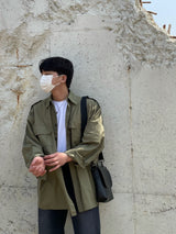 ピーチオーバーフィットシャツ/ポケットシャツ/PEACH OVERFIT TWO POCKET SHIRTS(3COLOR)