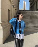 ブロンクロップVネックニット (4 color) (6695923712118)