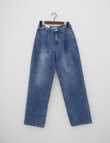 no.535 ピンタックミディアムデニムパンツ/no.535 Pintuck Medium Blue Denim Pants