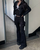 Black denim tracker jacket