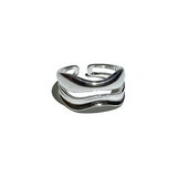 [Baby monster/KARD] Two chain layered wave ring