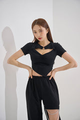 OリングシャーリングクロップTシャツ/O-Ring Shirring Crop Tee(9184)