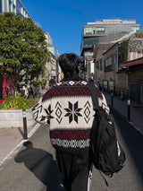 Urban Snow Flake Knit Zip Up (2color)