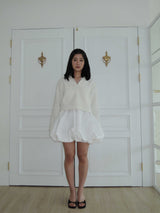 TISHA SAILOR TWEED BLOUSE _WHITE