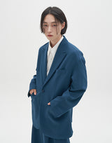 Peaked Lapel Loose Fit Blazer(3  color) (6596182343798)