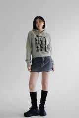フォトクロップフードTシャツ/Photo Crop Hooded T-shirt (2color)