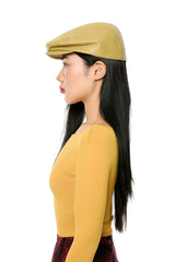 GLOSSY HUNTING CAP / MUSTARD