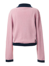 FLAT COLLAR KNIT CARDIGAN_PINK (6638366654582)