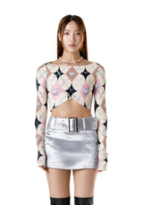 CHROME ARGYLE CROP TOP (YELLOW) (6699119738998)