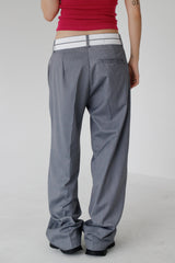 オビカラーマッチングロングスラックス / no.874 obi color matching long slacks (2color)