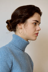 [14K] Slim Hoop Earrings (L)