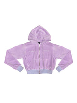 シグネチャー ベルベット クロップ丈ジップアップパーカー - Signature Velvet Cropped Hoodie Zip-up (4397430866038)