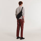 2-Buckle Biker Messenger Bag (Black)