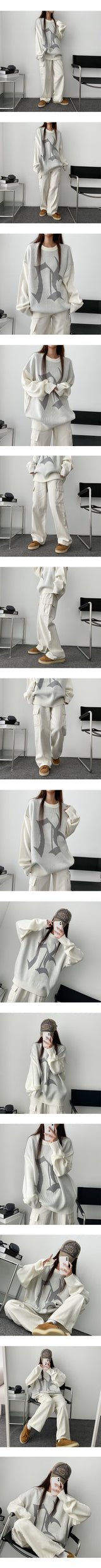 North Loose Boxy Vintage Round Knit